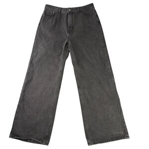 Princess Polly XX Wide Leg High-Waist Black Jeans